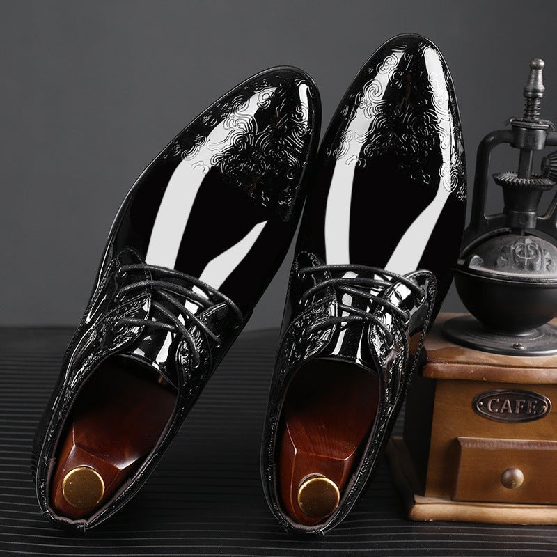 Men's High Shine Derby Dress Shoes Formal Lace Up
