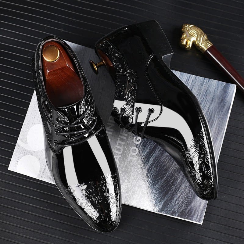 Men's High Shine Derby Dress Shoes Formal Lace Up