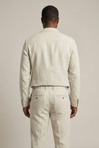 Men's Breathable Linen Suit Set Relaxed Blazer and Trousers