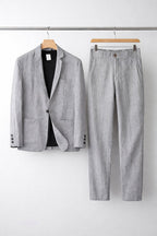 Men's Breathable Linen Suit Set Relaxed Blazer and Trousers