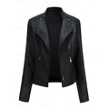 Women's Classic Fitted Biker Jacket - Black