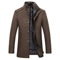 Men's High Collar Quilted Winter Coat Tailored Outerwear