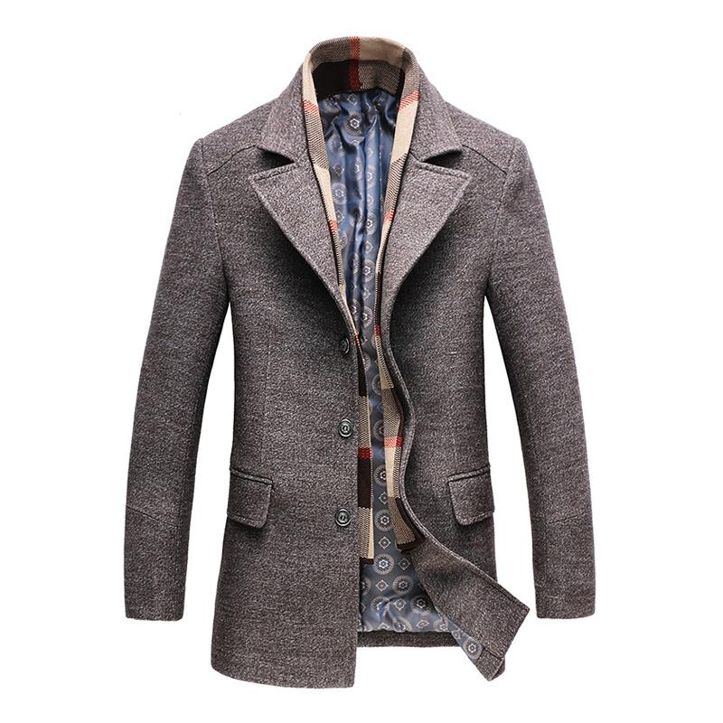 Men's Wool Overcoat Elegant Classic Tailored Smart Formal Long