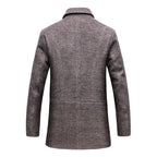 Men's Wool Overcoat Elegant Classic Tailored Smart Formal Long