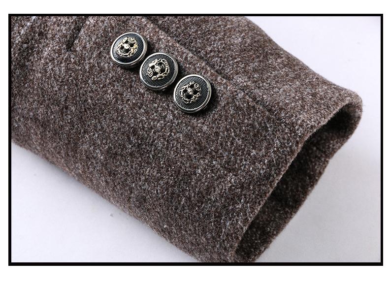 Men's Wool Overcoat Elegant Classic Tailored Smart Formal Long