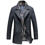 Men's Wool Overcoat Elegant Classic Tailored Smart Formal Long