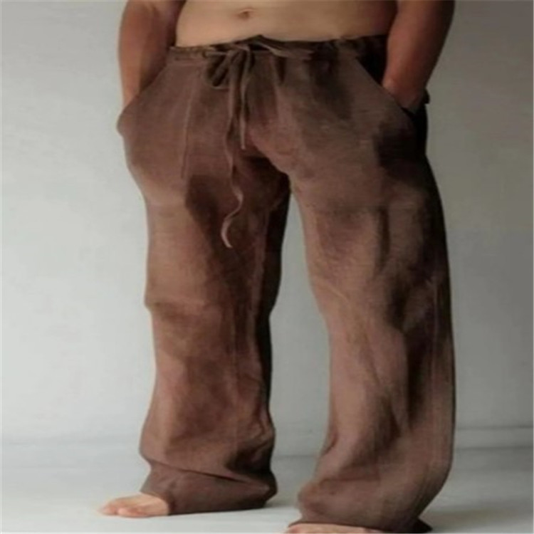 Men's Wide Leg Drawstring Trousers Relaxed Summer Style