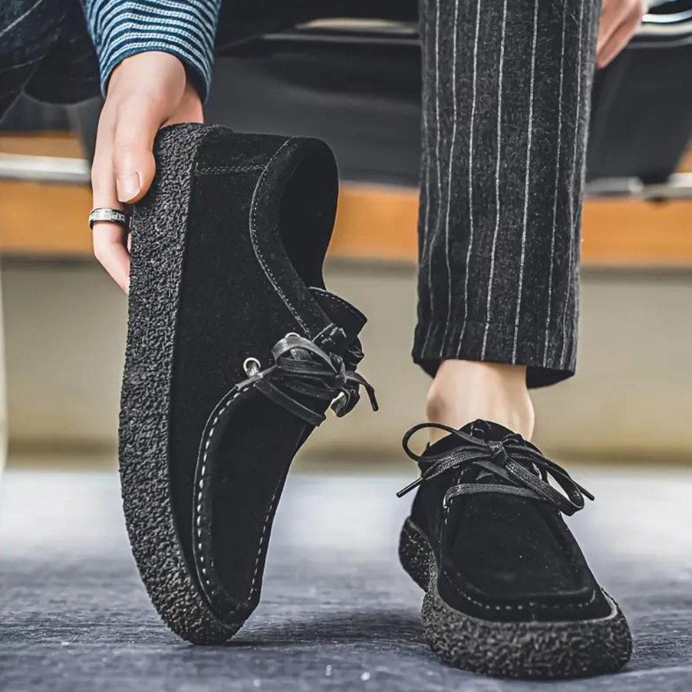 Men's Fleece Lined Moccasin Shoes Textured Grip Sole