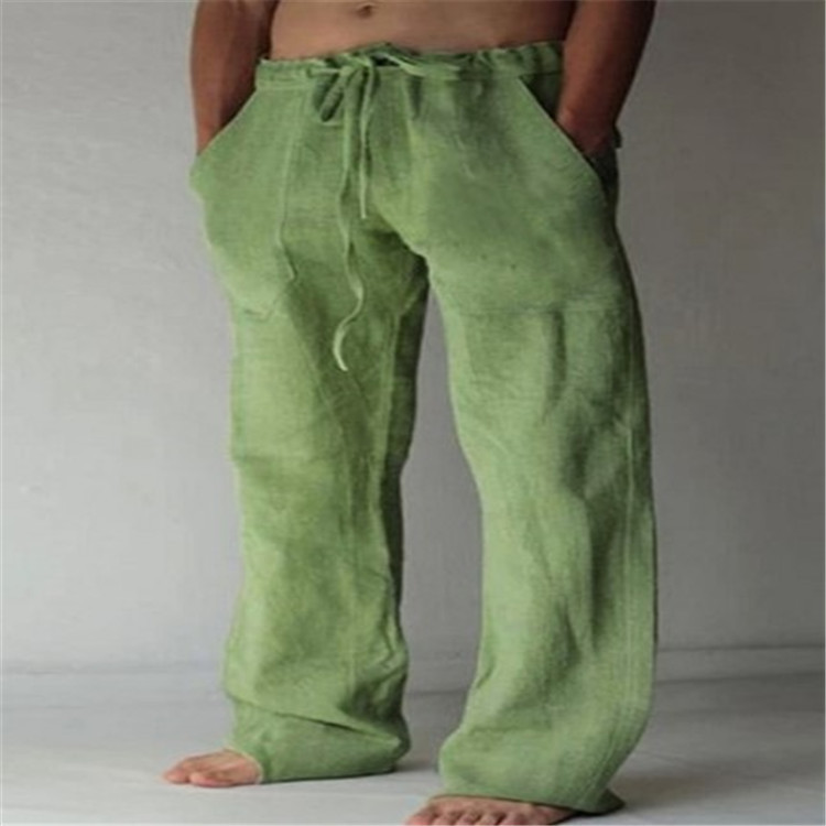 Men's Wide Leg Drawstring Trousers Relaxed Summer Style