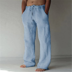 Men's Wide Leg Drawstring Trousers Relaxed Summer Style