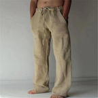 Men's Wide Leg Drawstring Trousers Relaxed Summer Style