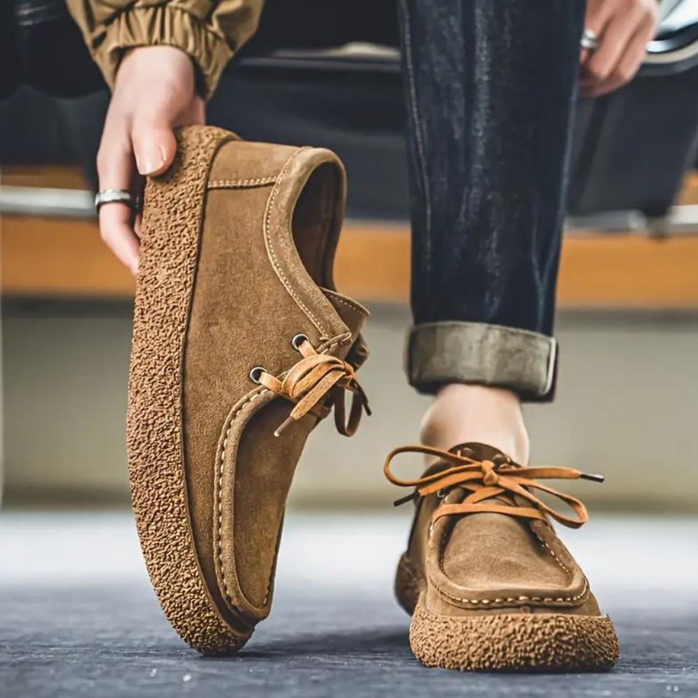 Men's Fleece Lined Moccasin Shoes Textured Grip Sole