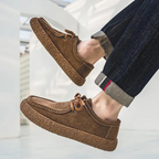 Men's Fleece Lined Moccasin Shoes Textured Grip Sole