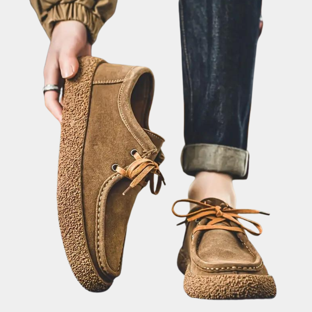 Men's Fleece Lined Moccasin Shoes Textured Grip Sole