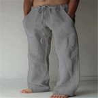 Men's Wide Leg Drawstring Trousers Relaxed Summer Style