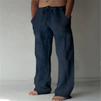 Men's Wide Leg Drawstring Trousers Relaxed Summer Style