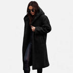 Women's Plush Faux‑Fleece Long Coat