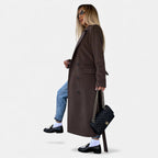 Women's Belted Lapel Coat – Classic Mid-Length Overcoat