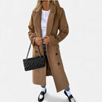 Women's Belted Lapel Coat – Classic Mid-Length Overcoat
