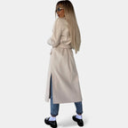 Women's Belted Lapel Coat – Classic Mid-Length Overcoat