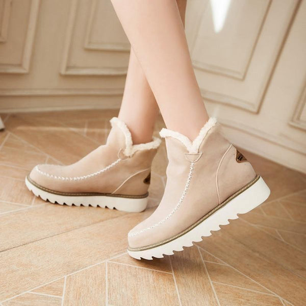 Women's Faux Fur Trim Suede Winter Boot