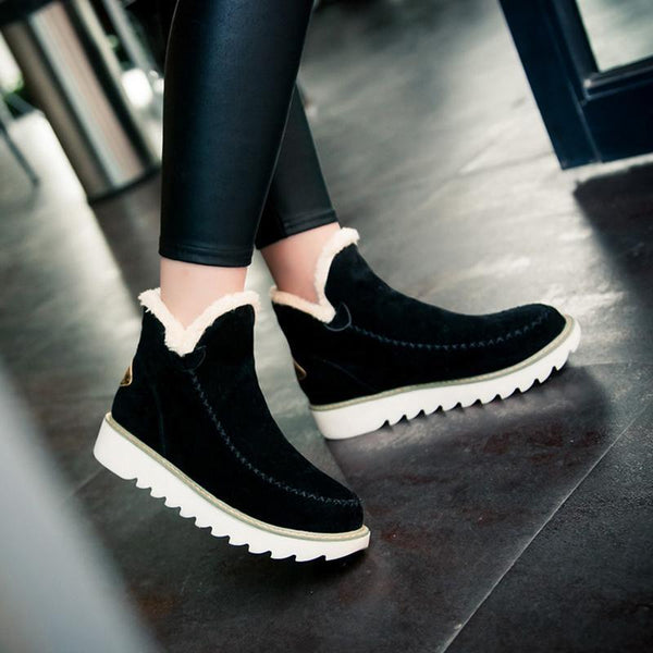 Women's Faux Fur Trim Suede Winter Boot