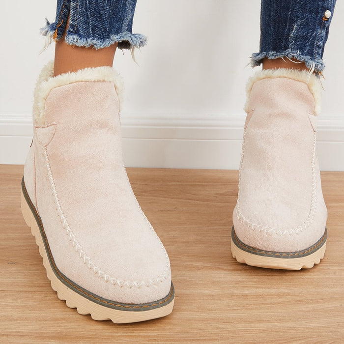 Women's Faux Fur Trim Suede Winter Boot