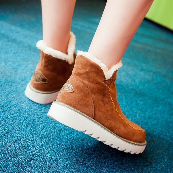 Women's Faux Fur Trim Suede Winter Boot
