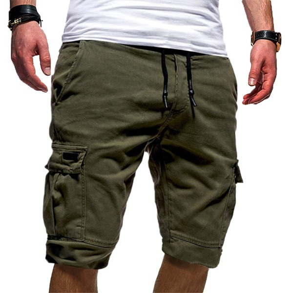 Men's Drawstring Cargo Shorts with Utility Pockets and Relaxed