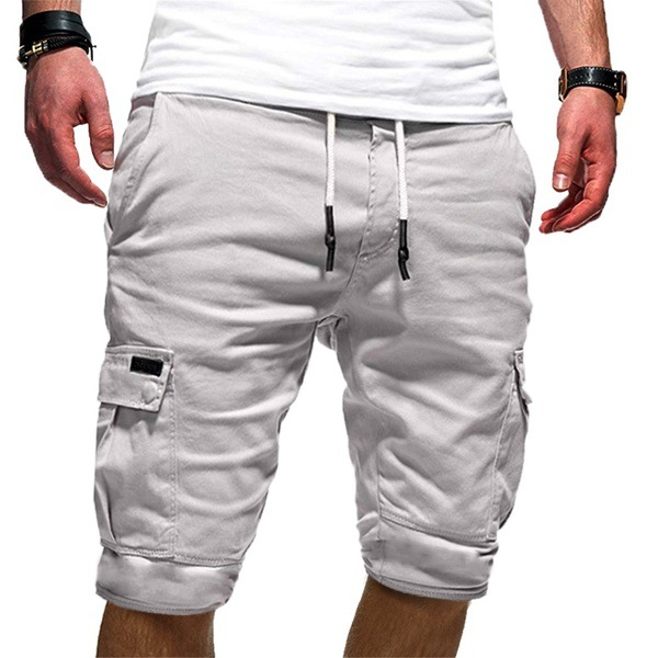 Men's Drawstring Cargo Shorts with Utility Pockets and Relaxed