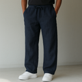 Men's Drawstring Relaxed Fit Wide Leg Casual Trousers