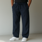 Men's Drawstring Relaxed Fit Wide Leg Casual Trousers