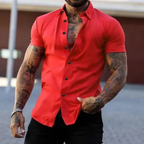 Men's Slim Fit Short Sleeve Shirt Smart Summer Shirt