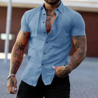 Men's Slim Fit Short Sleeve Shirt Smart Summer Shirt