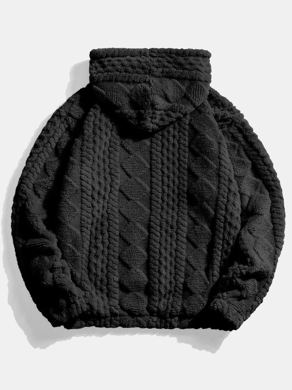 Men's Textured Teddy Tracksuit Relaxed Hoodie and Joggers