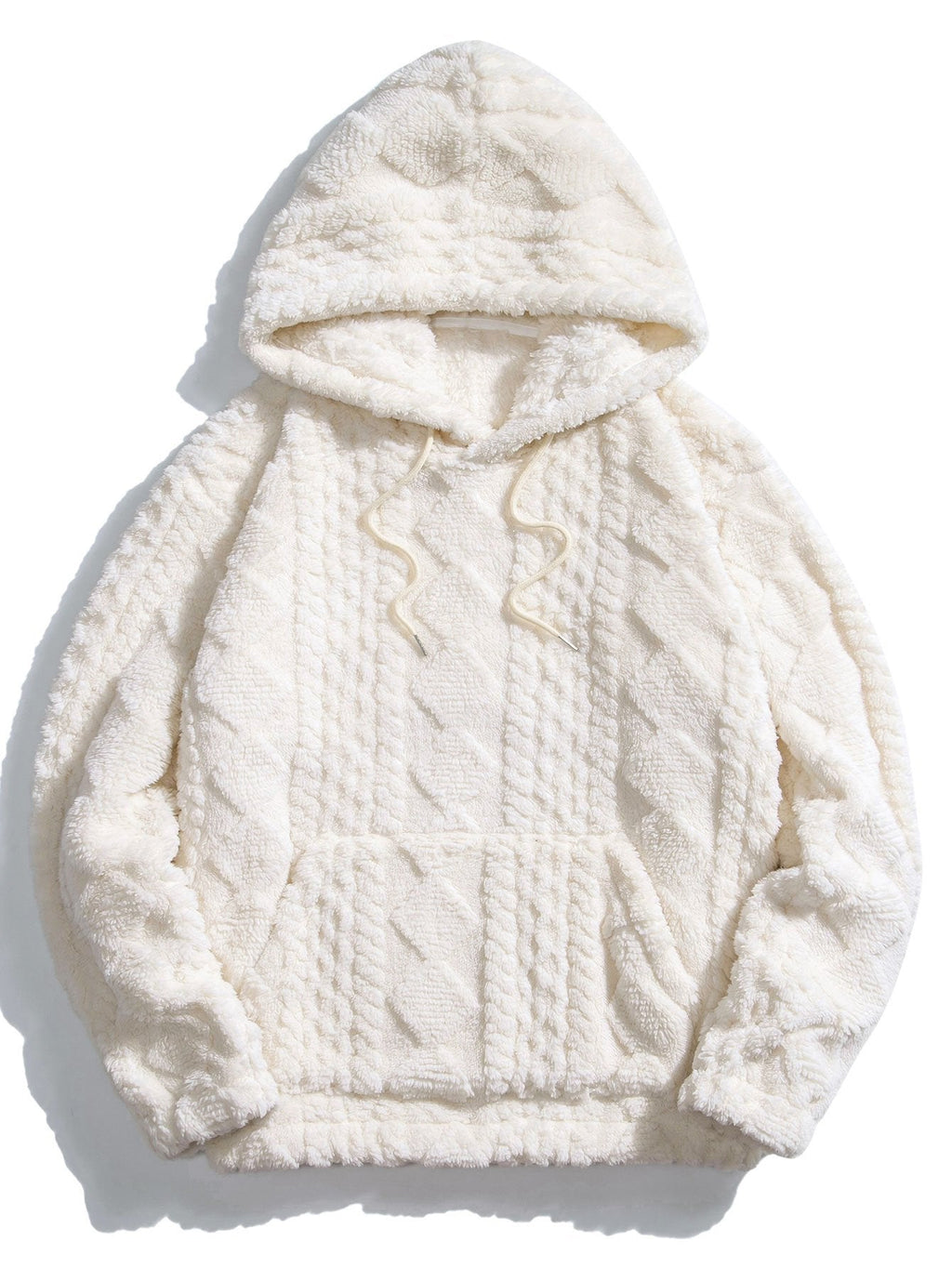 Men's Textured Teddy Tracksuit Relaxed Hoodie and Joggers