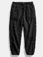 Men's Textured Teddy Tracksuit Relaxed Hoodie and Joggers