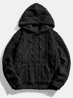 Men's Textured Teddy Tracksuit Relaxed Hoodie and Joggers