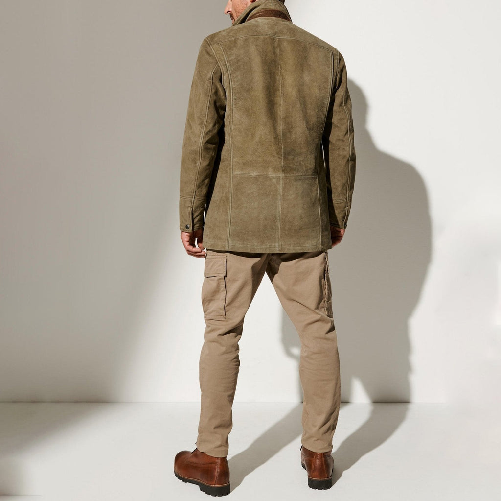 Men's Lined Suede Jacket Tailored Vintage Layer for Autumn