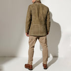 Men's Lined Suede Jacket Tailored Vintage Layer for Autumn