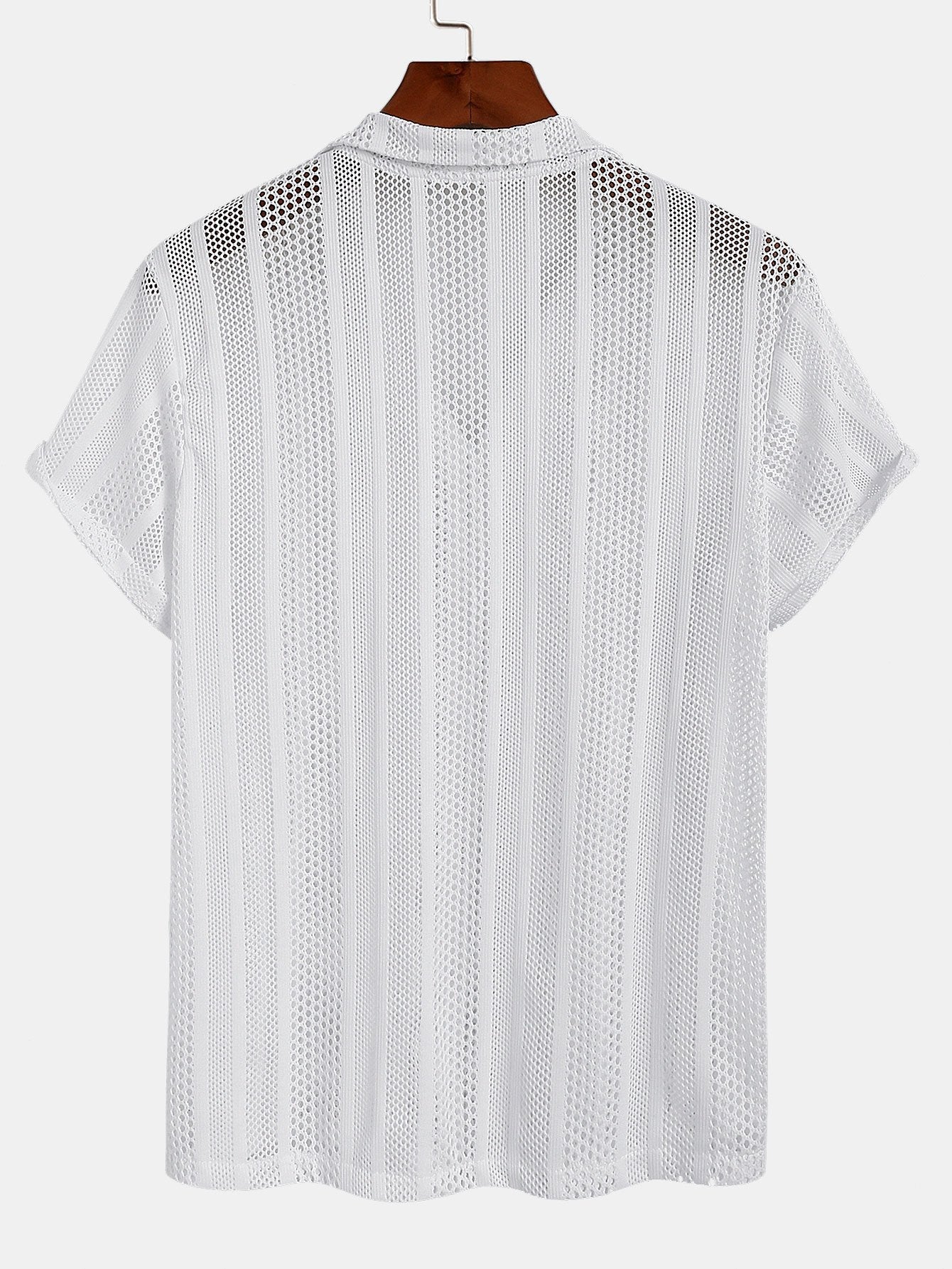 Men's Airy Mesh Shirt and Linen Blend Trousers Lightweight