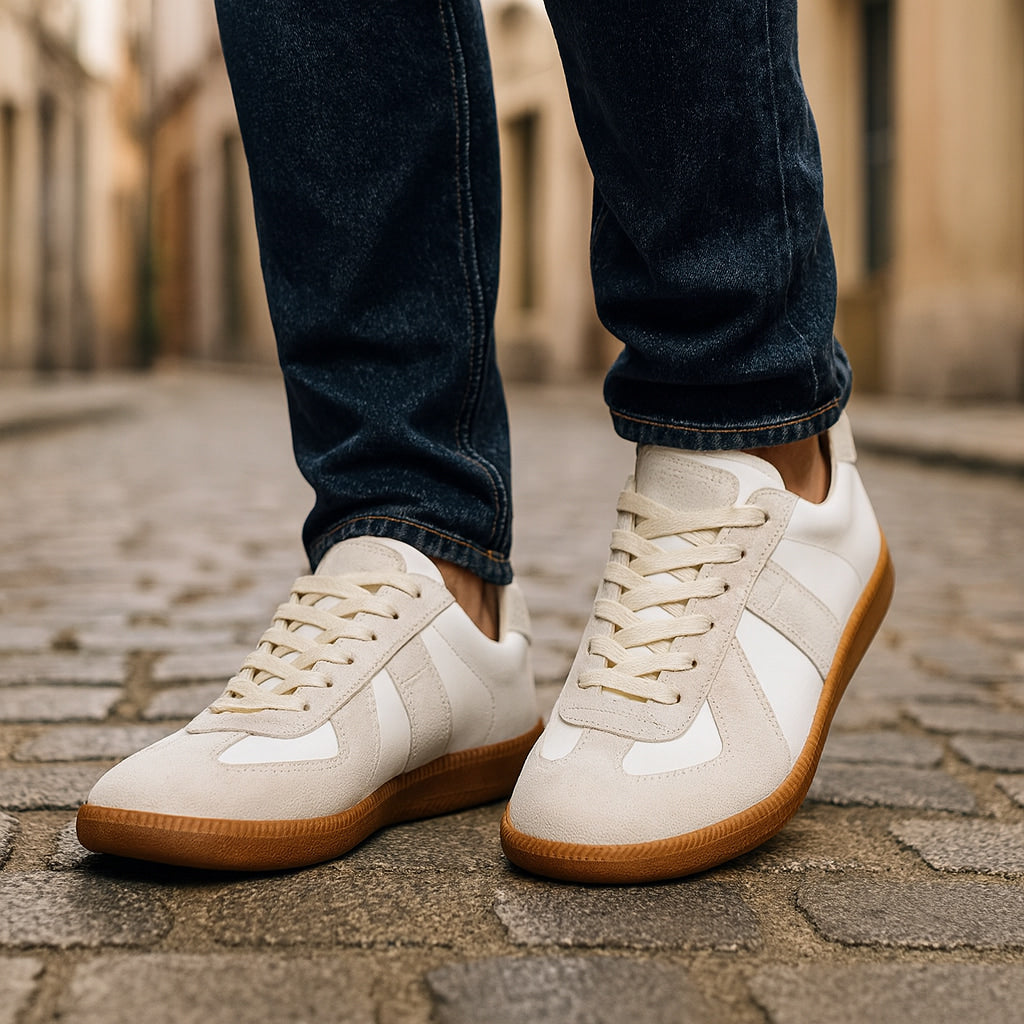 Men's Retro Panel Lace Up Low Top Sneakers