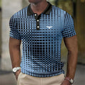 Men's Printed Contrast Collar Slim Fit Polo Shirt