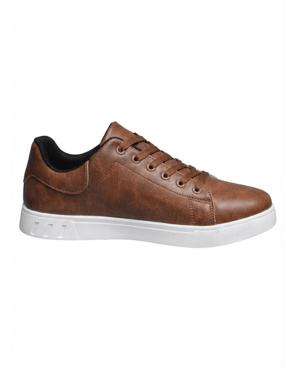 Men's Leather Low Top Trainers Classic Smart Casual Everyday