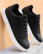 Men's Leather Low Top Trainers Classic Smart Casual Everyday