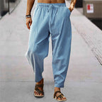 Men's Drawstring Relaxed Fit Lightweight Tapered Summer Trousers