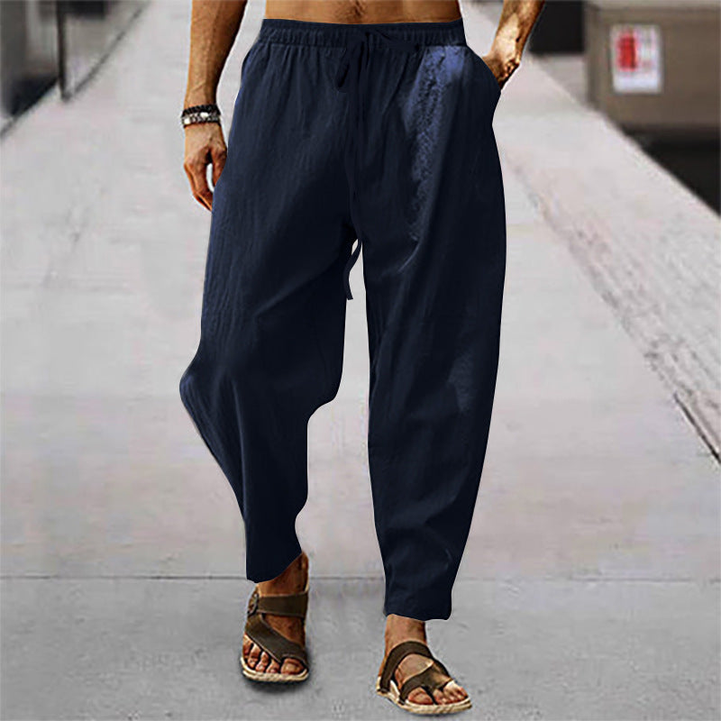 Men's Drawstring Relaxed Fit Lightweight Tapered Summer Trousers