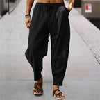 Men's Drawstring Relaxed Fit Lightweight Tapered Summer Trousers