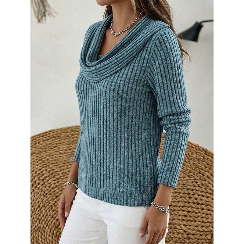 Women's Figure-Skimming Cowl Neck Sweater