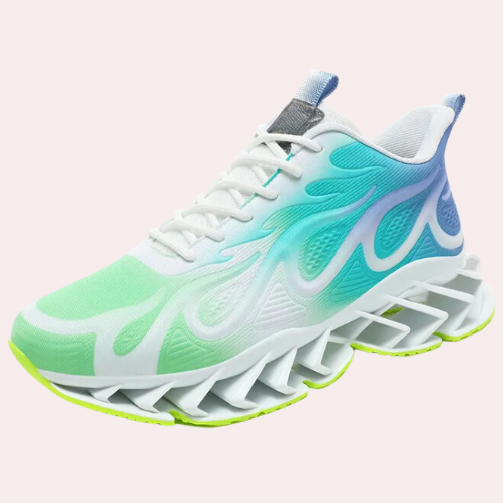 Men's Blade Sole Sneakers Breathable Mesh Lace Up Cushioned